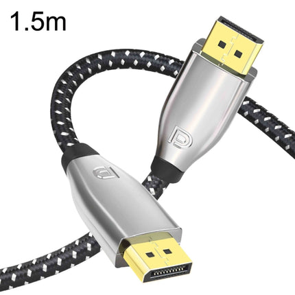 1.5m 1.4 Version DP Cable Gold-Plated Interface 8K High-Definition Display Computer Cable OD6.0MM 30AWG With Nylon Mesh(Gray)-garmade.com