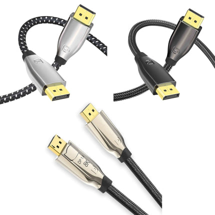 1.5m 1.4 Version DP Cable Gold-Plated Interface 8K High-Definition Display Computer Cable OD6.0MM 30AWG With Nylon Mesh(Black)-garmade.com