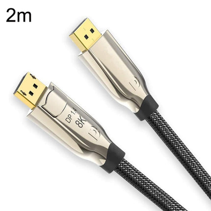 2m 1.4 Version DP Cable Gold-Plated Interface 8K High-Definition Display Computer Cable OD6.0MM 30AWG With Nylon Mesh(Gold)-garmade.com