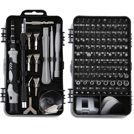 135 in 1 DIY Mobile Phone Disassembly Tool Clock Repair Multi-function Tool Screwdriver Set(Black Gray)-garmade.com