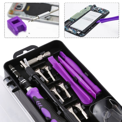 135 in 1 DIY Mobile Phone Disassembly Tool Clock Repair Multi-function Tool Screwdriver Set(Black Purple)-garmade.com