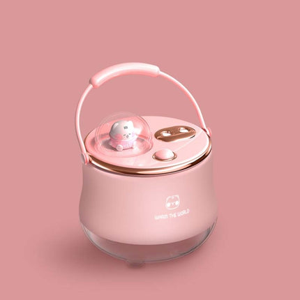 F08 Wired Water Replenishing Double Spray Humidifier LED Night Light Humidifier(Pink)-garmade.com