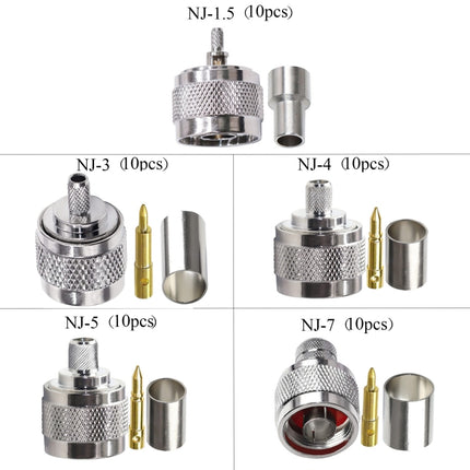 10pcs NJ-4 For LMR240 N Type Plug Connector Low Loss RF Coaxial Connector-garmade.com