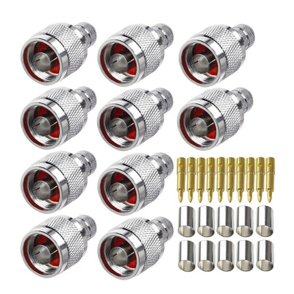 10pcs NJ-7 For LMR400 N Type Plug Connector Low Loss RF Coaxial Connector-garmade.com
