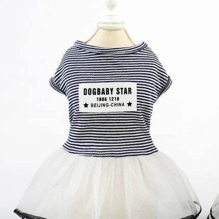 Pet Clothes Dog Summer Breathable Striped Skirt, Size:XS(Black)-garmade.com