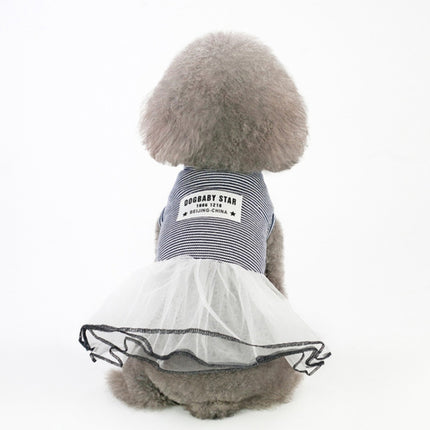 Pet Clothes Dog Summer Breathable Striped Skirt, Size:M(Black)-garmade.com