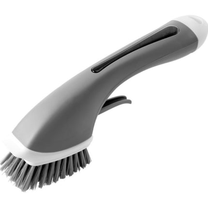 Long Handle Pot Brushes Automatically Add Dishwashing Detergent Tiles Water Spray Cleaning Brushes(Gray)-garmade.com