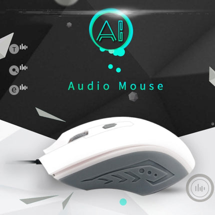 Pcsensor MOS4 4 Keys 2400DPI Game Intelligent Voice Recognition Input Mouse, Cable Length: 1.5m(Mute)-garmade.com