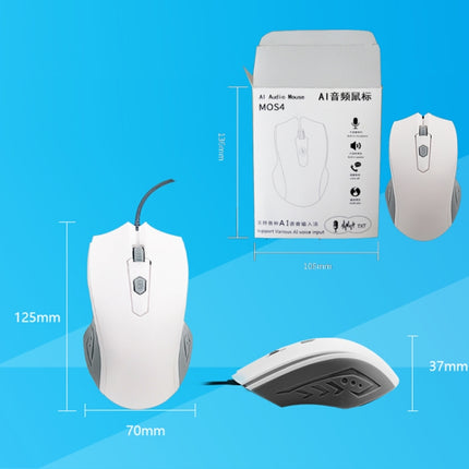Pcsensor MOS4 4 Keys 2400DPI Game Intelligent Voice Recognition Input Mouse, Cable Length: 1.5m(Sound)-garmade.com