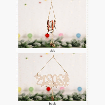 3 PCS Christmas Decorations Letter Card Wooden Pendant(C Style)-garmade.com