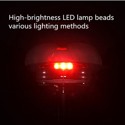 Bicycle Lighted Cushion Mountain Bike With Taillight Saddle Riding Equipment Accessories(White)-garmade.com