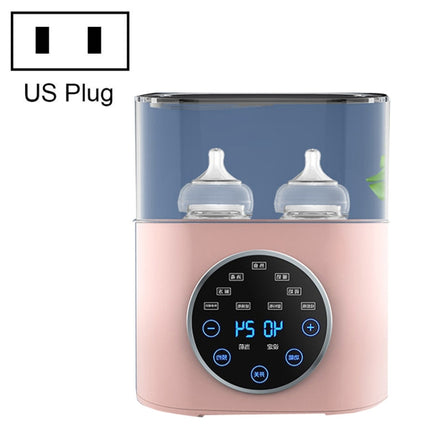 NUBITE N20 2 In 1 Double Bottle Warmer Sterilization Machine, Plug Type:US Plug(Pink)-garmade.com