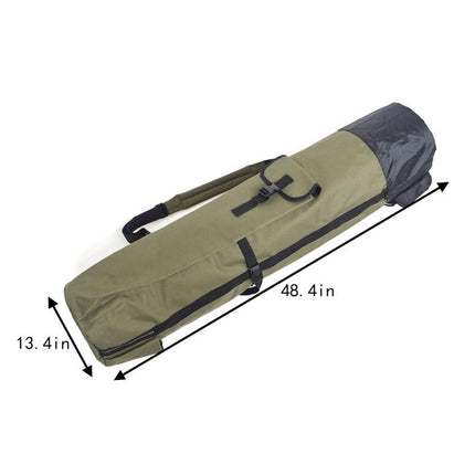 Multifunctional Fishing Rod Bag Fishing Tackle Bag Fishing Supplies,Size: 123x34cm(Army Green)-garmade.com