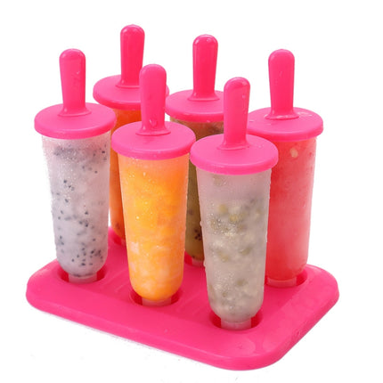 Summer DIY Creative Ice Making Box Popsicle Ice Cream Mould, Style:Popsicle(Red)-garmade.com