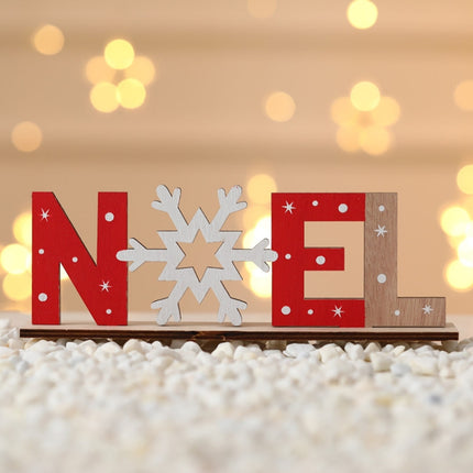 Christmas Decoration Items Wooden Letter Desktop Ornaments(NOEL Models)-garmade.com