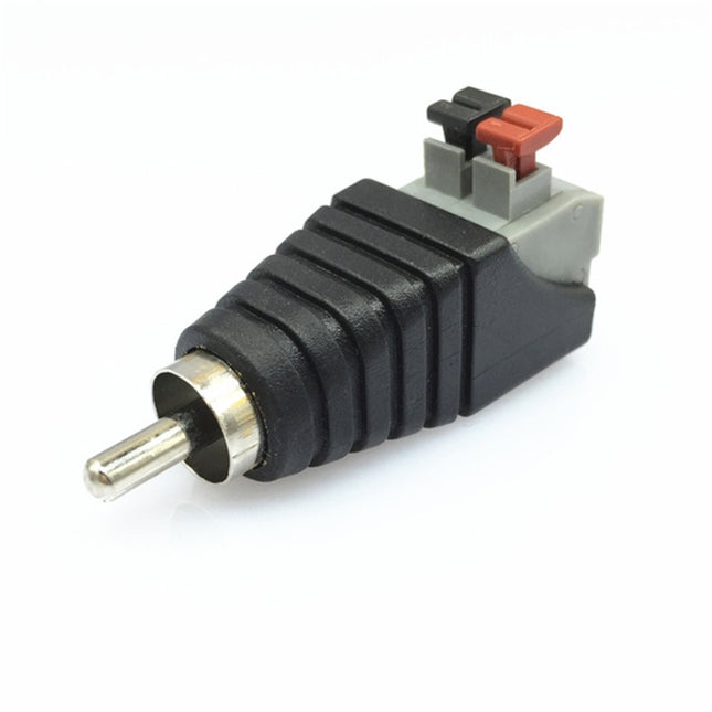 20 PCS RCA Lotus Audio Connector Press Type RCA Male Head Solder-free AV Lotus Head Button(Black)-garmade.com