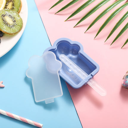 Home Cartoon Cat Paw Shape Popsicle Ice Cream Mould DIY Homemade Ice Cube Box(Blue)-garmade.com