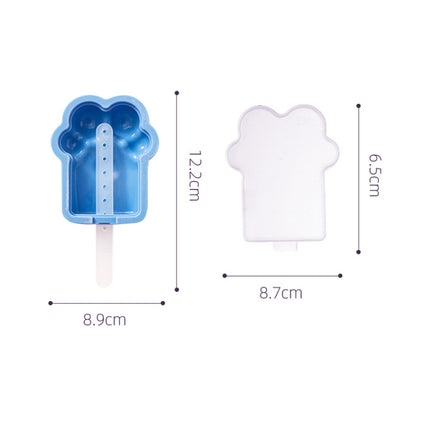 Home Cartoon Cat Paw Shape Popsicle Ice Cream Mould DIY Homemade Ice Cube Box(Blue)-garmade.com