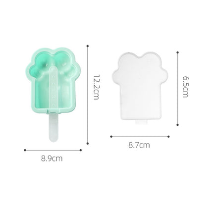 Home Cartoon Cat Paw Shape Popsicle Ice Cream Mould DIY Homemade Ice Cube Box(Green)-garmade.com