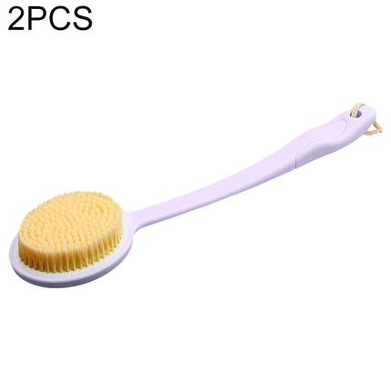 2 PCS Back Massage Bath Brush Nylon Brush Head Long Handle Bath Rubbing Brush(Purple)-garmade.com