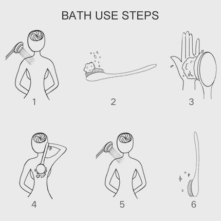 2 PCS Back Massage Bath Brush Nylon Brush Head Long Handle Bath Rubbing Brush(Purple)-garmade.com