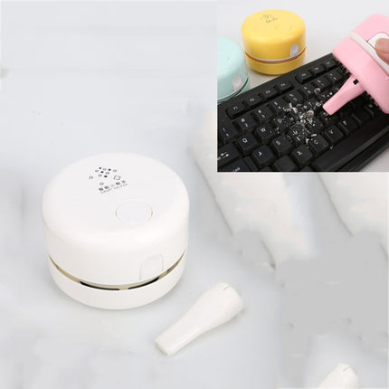 Handheld Desktop Vacuum Cleaner Mini Keyboard Student Eraser Desktop Cleaner Sweeper(Pearl White)-garmade.com