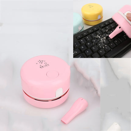 Handheld Desktop Vacuum Cleaner Mini Keyboard Student Eraser Desktop Cleaner Sweeper(Peach Powder)-garmade.com