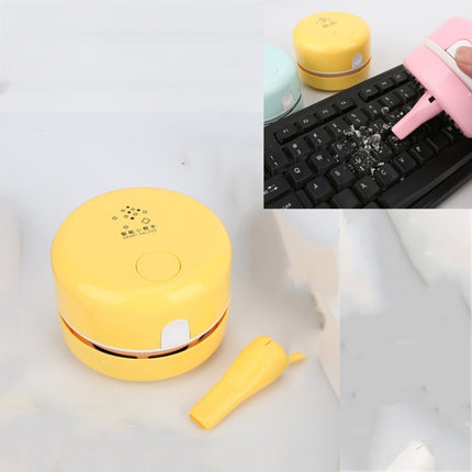 Handheld Desktop Vacuum Cleaner Mini Keyboard Student Eraser Desktop Cleaner Sweeper(Primrose Yellow)-garmade.com