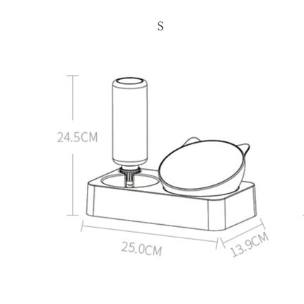 Pet Bowl Anti-tipping Automatic Drinking Water Feeding Bowl, Size:Small-garmade.com