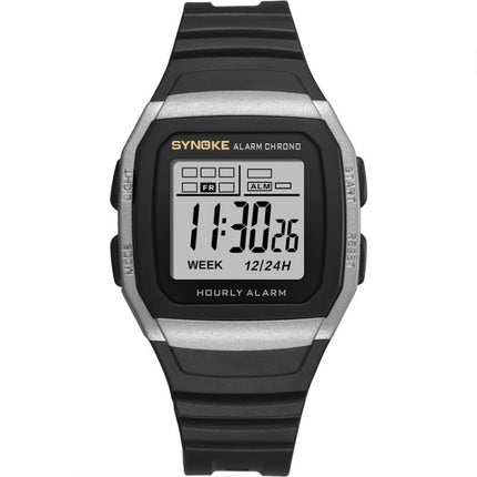 SYNOKE 9023B Multifunctional Sports Shockproof & Waterproof Electronic Watch(Silver)-garmade.com