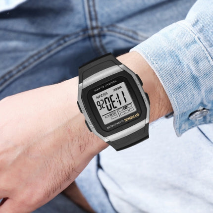 SYNOKE 9023B Multifunctional Sports Shockproof & Waterproof Electronic Watch(Silver)-garmade.com