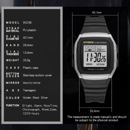 SYNOKE 9023B Multifunctional Sports Shockproof & Waterproof Electronic Watch(Gold)-garmade.com