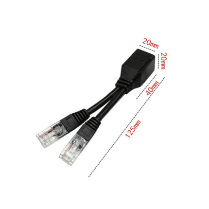 2 Sets RJ45 Network Signal Splitter Upoe Separation Cable, Style:U-01 4 Crystal Heads-garmade.com