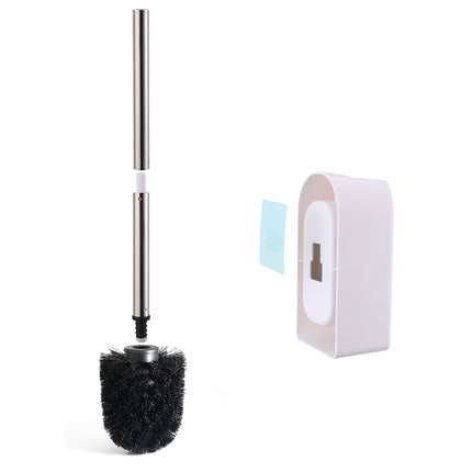 Bathroom Toilet Wall-mounted Toilet Brush Set with Soft Hair and Long Handle Without Dead Corners(Pink)-garmade.com