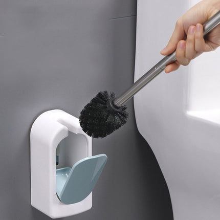 Bathroom Toilet Wall-mounted Toilet Brush Set with Soft Hair and Long Handle Without Dead Corners(Blue)-garmade.com