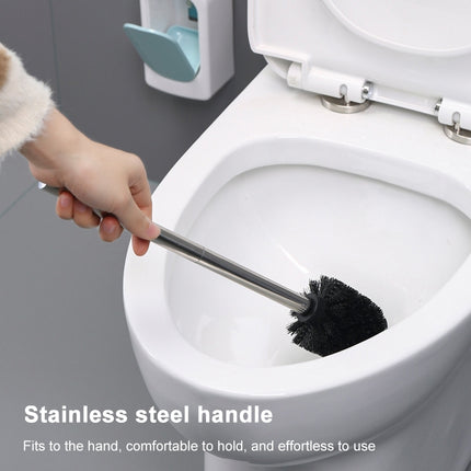 Bathroom Toilet Wall-mounted Toilet Brush Set with Soft Hair and Long Handle Without Dead Corners(Blue)-garmade.com