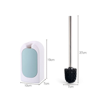 Bathroom Toilet Wall-mounted Toilet Brush Set with Soft Hair and Long Handle Without Dead Corners(Grey)-garmade.com