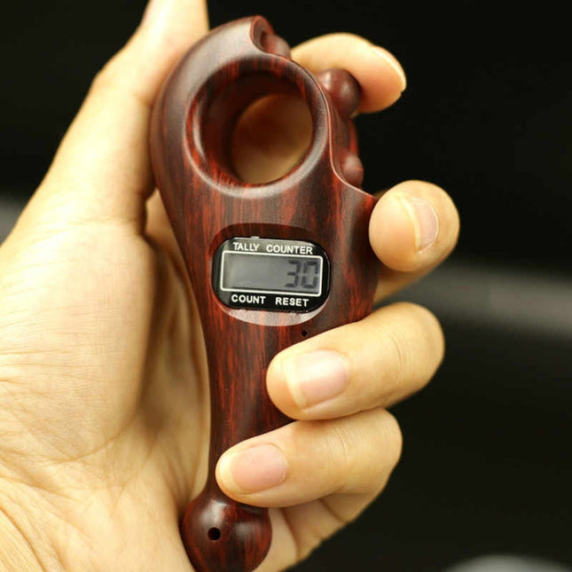 Buddhist Beads Chanting Rolling Automatic Induction Digital Display Electronic Counter(Sandalwood)-garmade.com