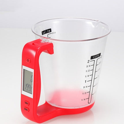 1000g / 1g Kitchen Electronic Scales Electronic Measuring Cup Baking DIY Measuring Tool(Red)-garmade.com