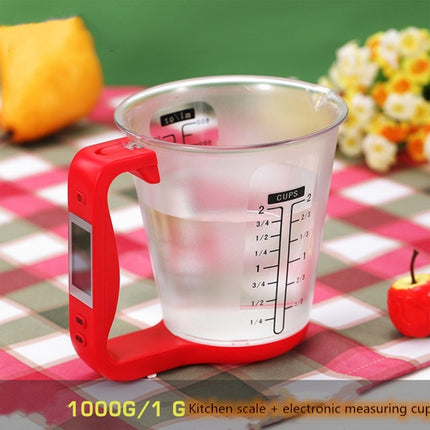 1000g / 1g Kitchen Electronic Scales Electronic Measuring Cup Baking DIY Measuring Tool(Black)-garmade.com