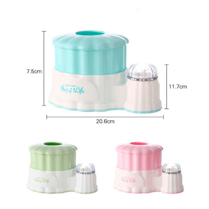 Living Room Round Plastic Retractable Tissue Box Household Multi-functional Drawer Box with Toothpick Box(Green)-garmade.com