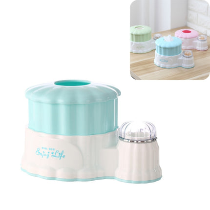 Living Room Round Plastic Retractable Tissue Box Household Multi-functional Drawer Box with Toothpick Box(Blue)-garmade.com