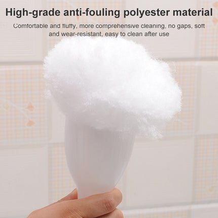 10 PCS Multifunctional Squeezing Type Cotton Toilet Cleaning Brush Creative Soft Hair Toilet Brush(White)-garmade.com