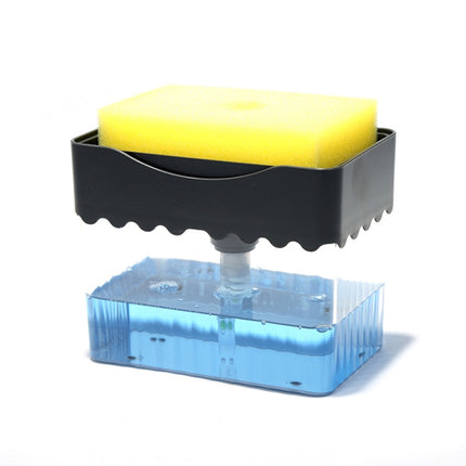 Cleaning Cloth Dishwashing Brush Liquid Box Kitchen Brush Detergent Mixer Press Plastic Soap Box(White)-garmade.com