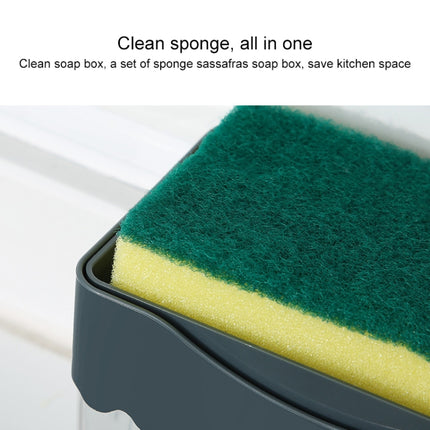 Cleaning Cloth Dishwashing Brush Liquid Box Kitchen Brush Detergent Mixer Press Plastic Soap Box(White)-garmade.com