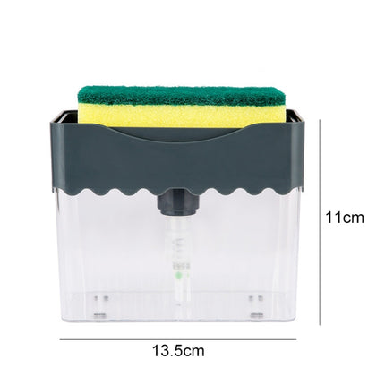 Cleaning Cloth Dishwashing Brush Liquid Box Kitchen Brush Detergent Mixer Press Plastic Soap Box(Dark Gray)-garmade.com