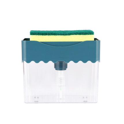 Cleaning Cloth Dishwashing Brush Liquid Box Kitchen Brush Detergent Mixer Press Plastic Soap Box(Dark Blue)-garmade.com