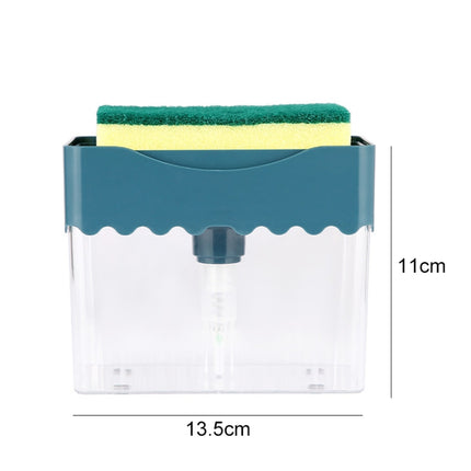 Cleaning Cloth Dishwashing Brush Liquid Box Kitchen Brush Detergent Mixer Press Plastic Soap Box(Dark Blue)-garmade.com