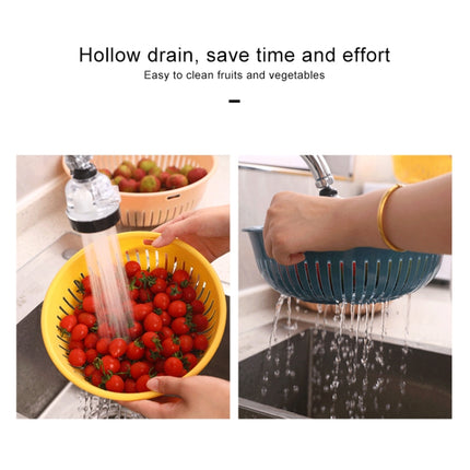 10 PCS Round Hollow Plastic Drain Basket Kitchen Fruit and Vegetable Storage Basket, Size:S(Green)-garmade.com