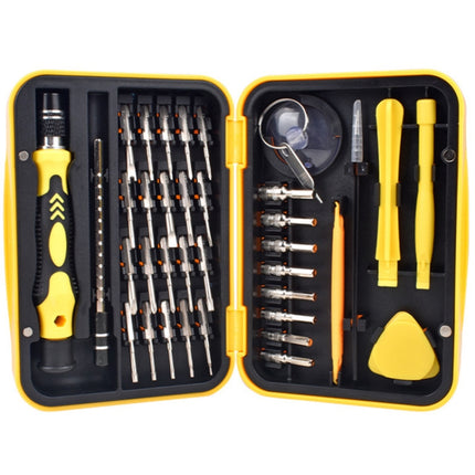 Watch Mobile Phone Disassembly Repair Tool Multi-function Deep Hole 38 in 1 Combination Screwdriver Set(Yellow)-garmade.com